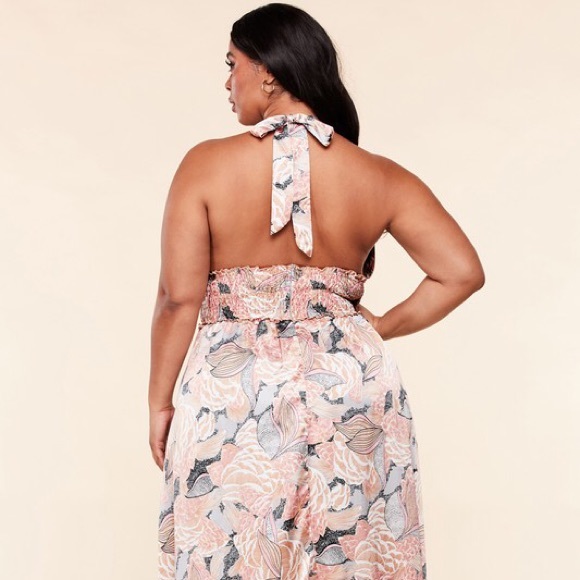 Floral Maxi Halter Dress - Picture 3 of 7